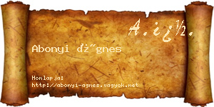 Abonyi Ágnes névjegykártya