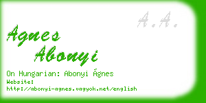 agnes abonyi business card